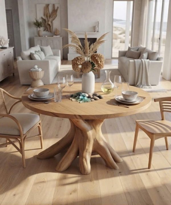 Luxali Wooden Luxurious and uniquely crafted wooden dining table ( chairs not included) designed to create a warm and inviting atmosphere.
