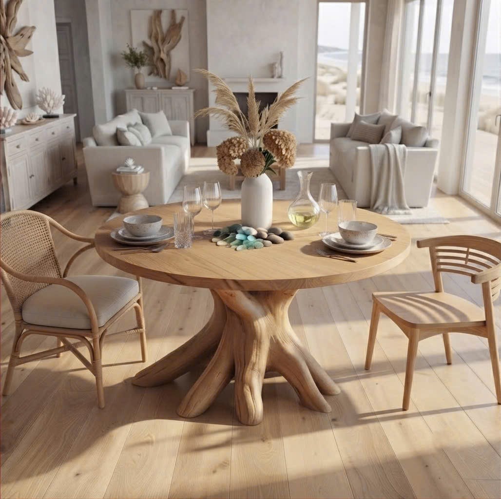 Luxali Wooden Luxurious and uniquely crafted wooden dining table ( chairs not included) designed to create a warm and inviting atmosphere.