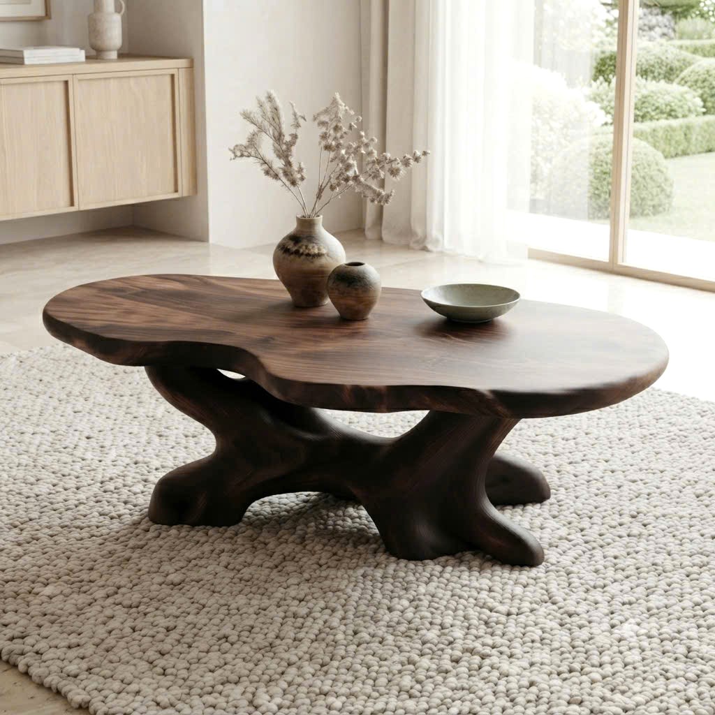 Luxali Modern Solid Wood Coffee Table Living Room Handmade Natural Eco-Friendly Durable Easy Clean Antique Decor Home Furniture - Image 3