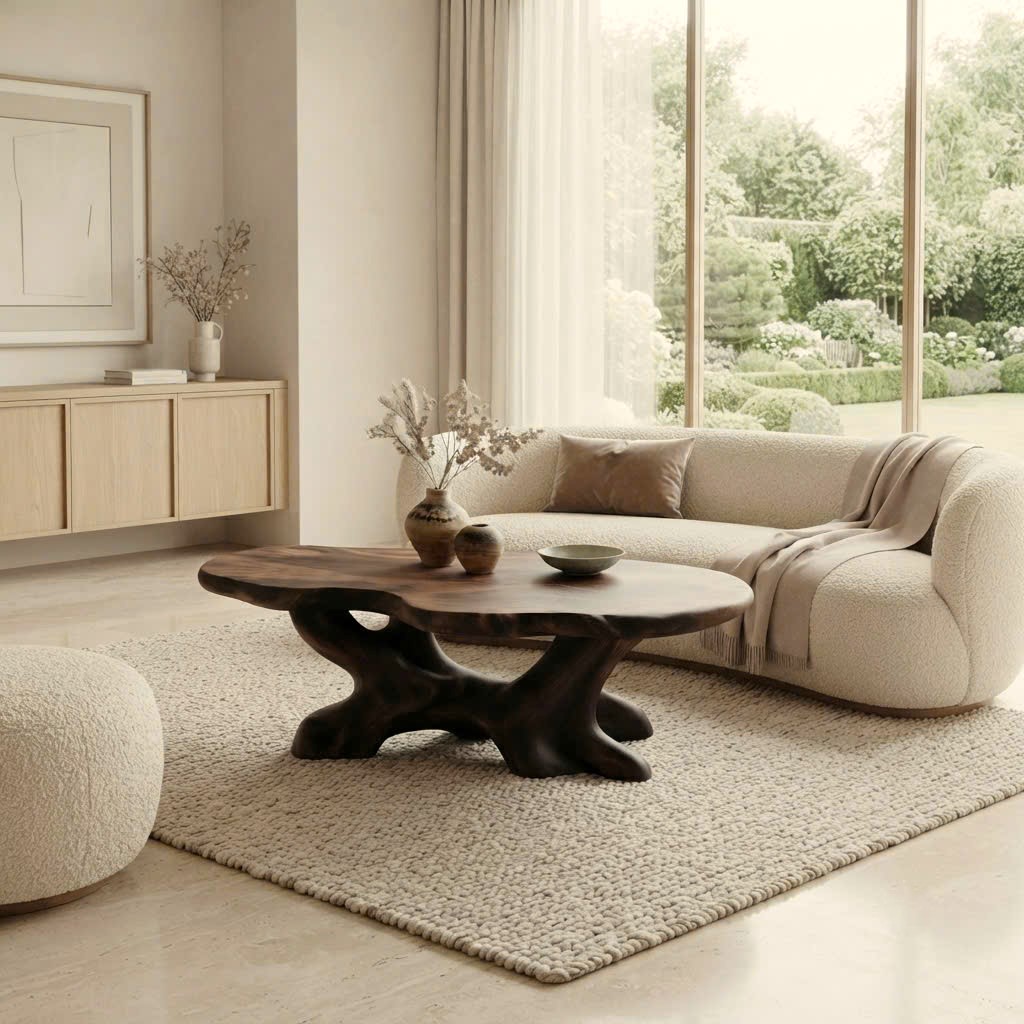 Luxali Modern Solid Wood Coffee Table Living Room Handmade Natural Eco-Friendly Durable Easy Clean Antique Decor Home Furniture - Image 4