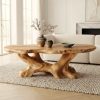 Luxali Modern Solid Wood Coffee Table Living Room Handmade Natural Eco-Friendly Durable Easy Clean Antique Decor Home Furniture