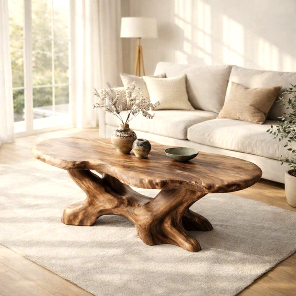 Luxali Modern Solid Wood Coffee Table Living Room Handmade Natural Eco-Friendly Durable Easy Clean Antique Decor Home Furniture - Image 7