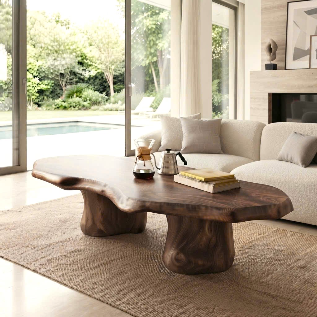 Luxali Modern Solid Wood Coffee Table Living Room Handmade Natural Eco-Friendly Durable Easy Clean Antique Decor Home Furniture - Image 9