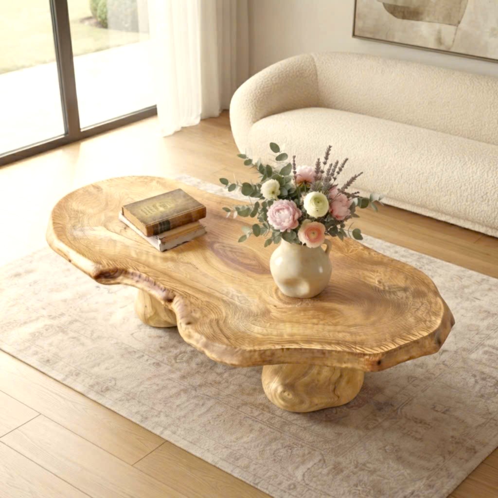 Luxali Modern Solid Wood Coffee Table Living Room Handmade Natural Eco-Friendly Durable Easy Clean Antique Decor Home Furniture - Image 4