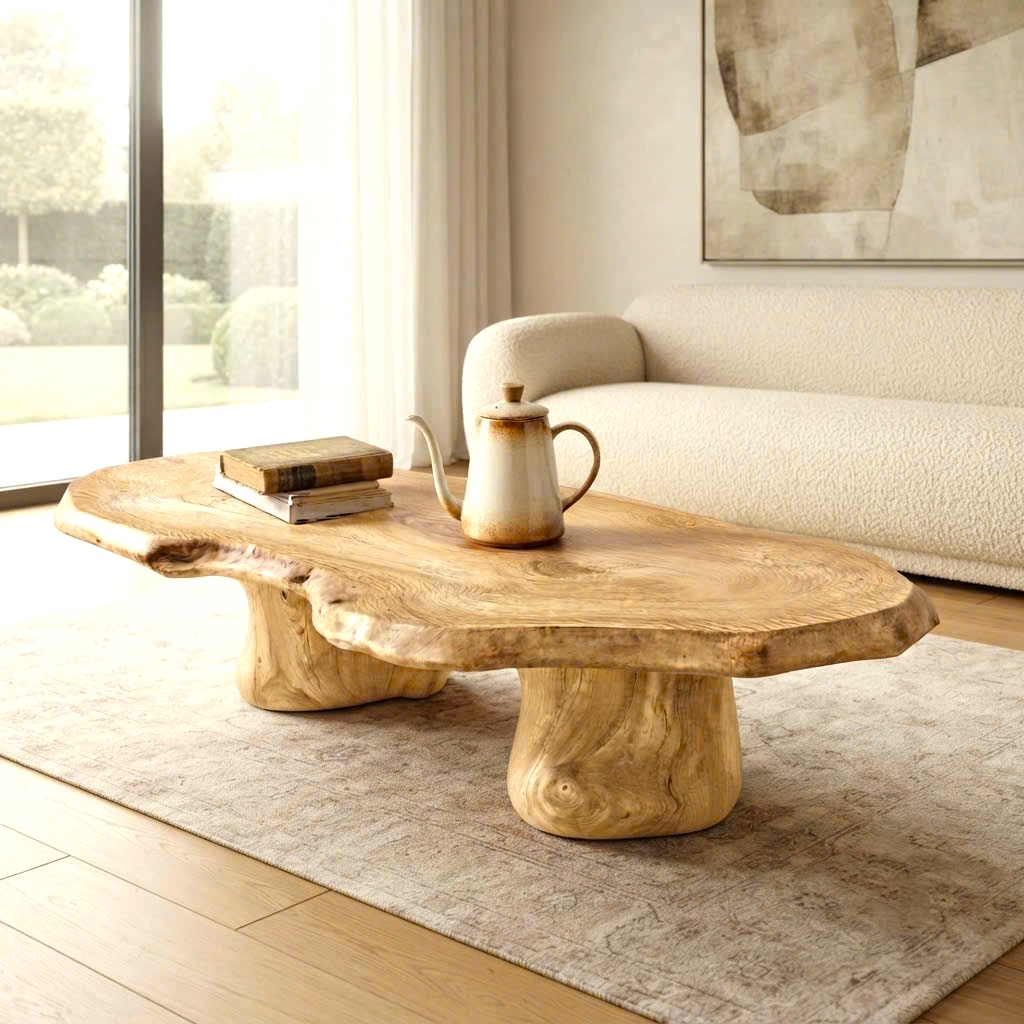 Luxali Modern Solid Wood Coffee Table Living Room Handmade Natural Eco-Friendly Durable Easy Clean Antique Decor Home Furniture - Image 5