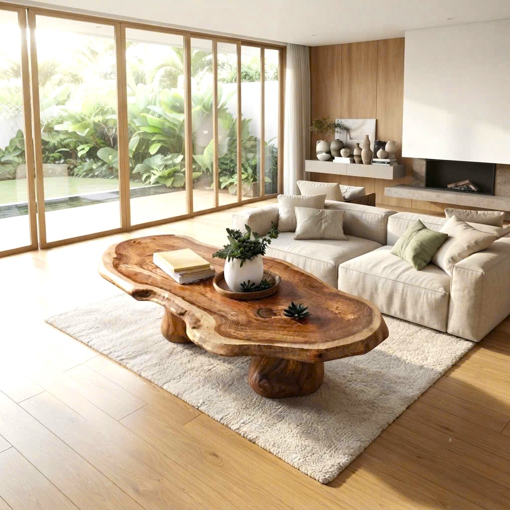 Luxali Modern Solid Wood Coffee Table Living Room Handmade Natural Eco-Friendly Durable Easy Clean Antique Decor Home Furniture - Image 8