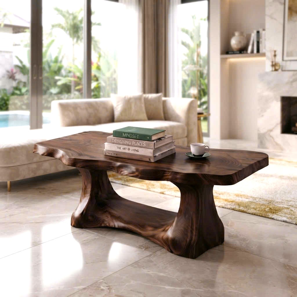 Unique Design Solid Wooden Coffee Table For Living Room Handcraft Wooden Coffee Table Made In Vietnam