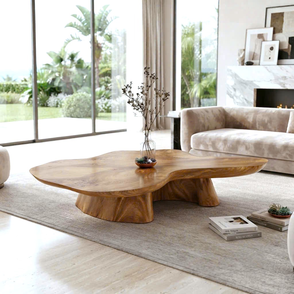 Unique Design Solid Wooden Coffee Table For Living Room Handcraft Wooden Coffee Table Made In Vietnam