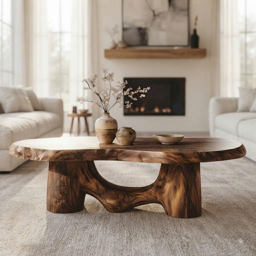 Unique Design Solid Wooden Coffee Table For Living Room Handcraft Wooden Coffee Table Made In Vietnam