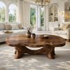 Luxali Eco-Friendly Solid Wood Modern Coffee Table with Sculptural Design for Living Room Home Decor Model C012
