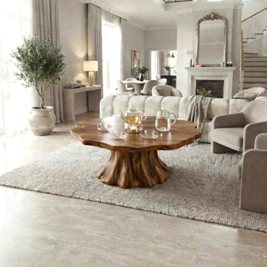 Wholesale Luxali Modern Solid Wood Coffee Table Living Room Handmade Natural Eco-Friendly Durable Decor Unique Design - Image 3