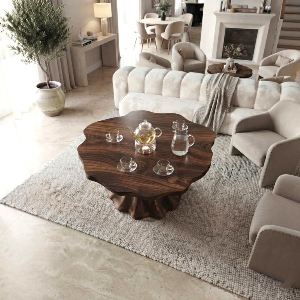 Wholesale Luxali Modern Solid Wood Coffee Table Living Room Handmade Natural Eco-Friendly Durable Decor Unique Design - Image 6