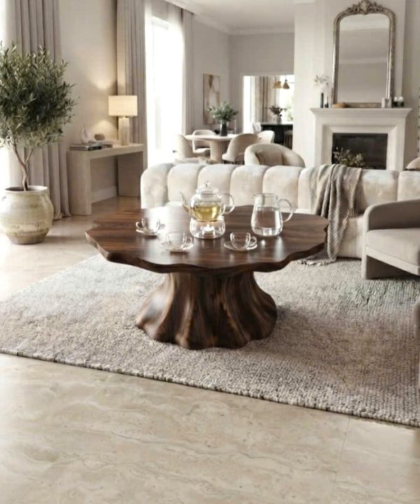 Wholesale Luxali Modern Solid Wood Coffee Table Living Room Handmade Natural Eco-Friendly Durable Decor Unique Design