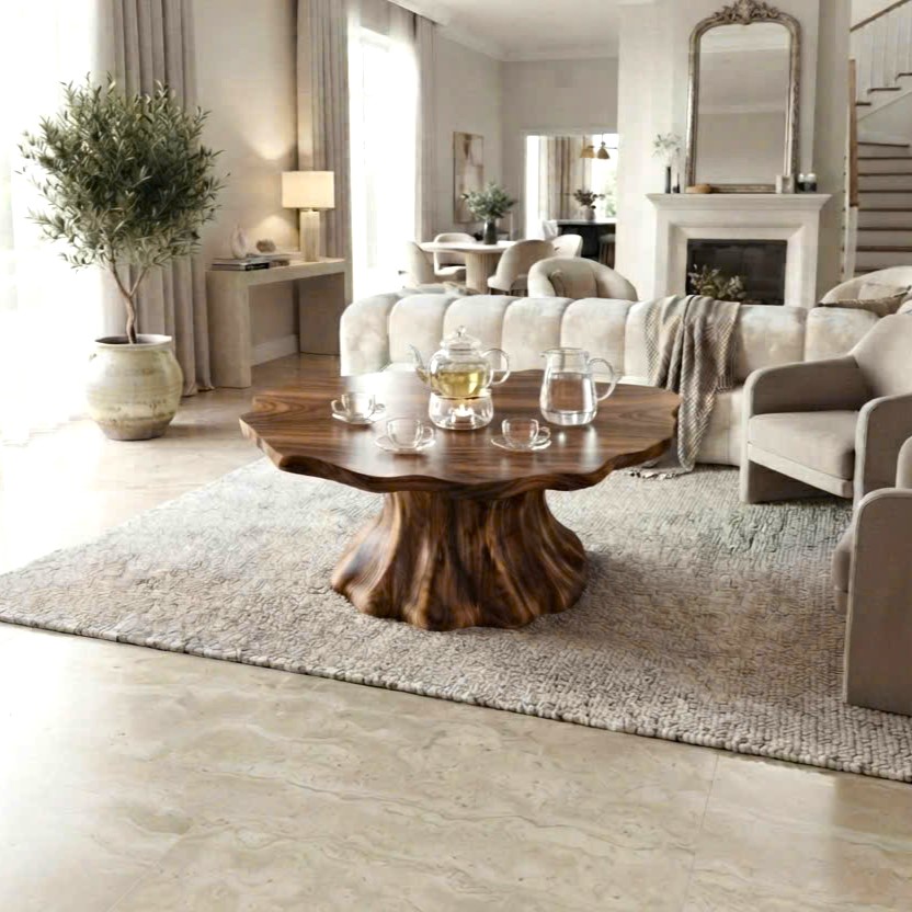 Wholesale Luxali Modern Solid Wood Coffee Table Living Room Handmade Natural Eco-Friendly Durable Decor Unique Design - Image 8