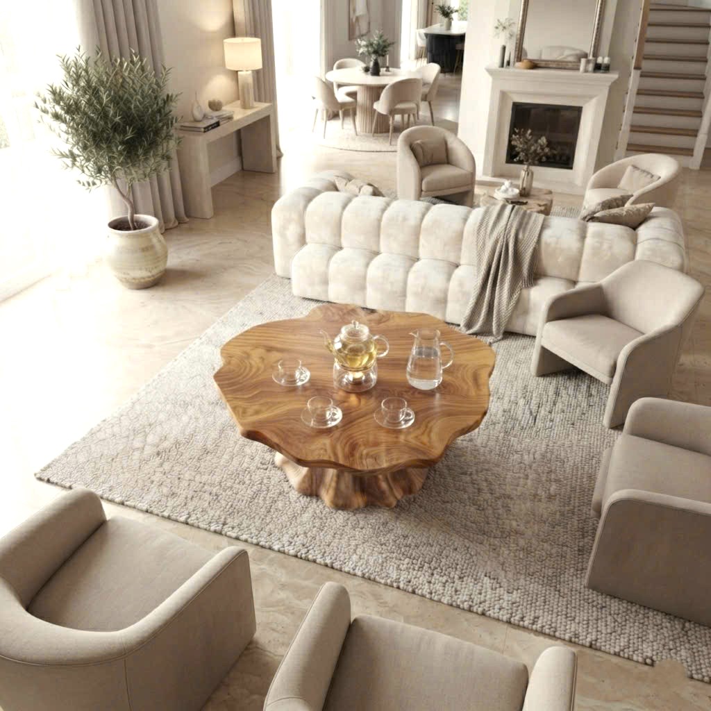 Wholesale Luxali Modern Solid Wood Coffee Table Living Room Handmade Natural Eco-Friendly Durable Decor Unique Design - Image 9