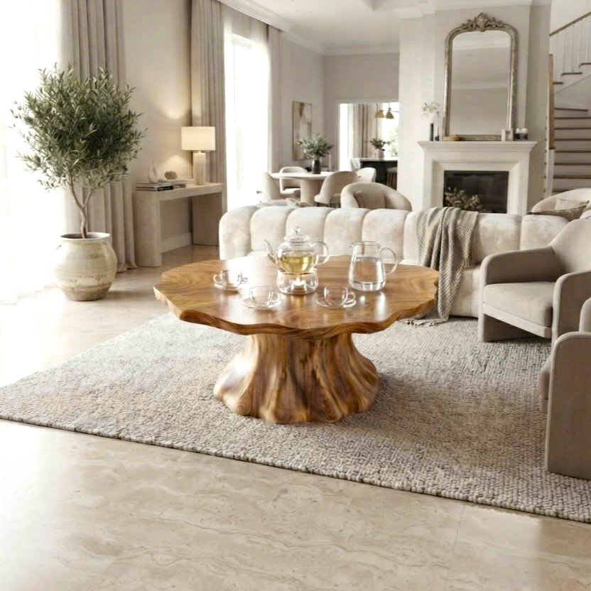 Wholesale Luxali Modern Solid Wood Coffee Table Living Room Handmade Natural Eco-Friendly Durable Decor Unique Design - Image 2