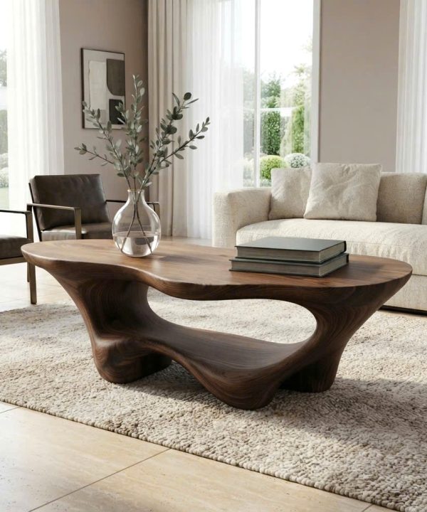 Wholesale Luxali Modern Solid Wood Coffee Table Living Room Handmade Natural Eco-Friendly Durable Decor Unique Design