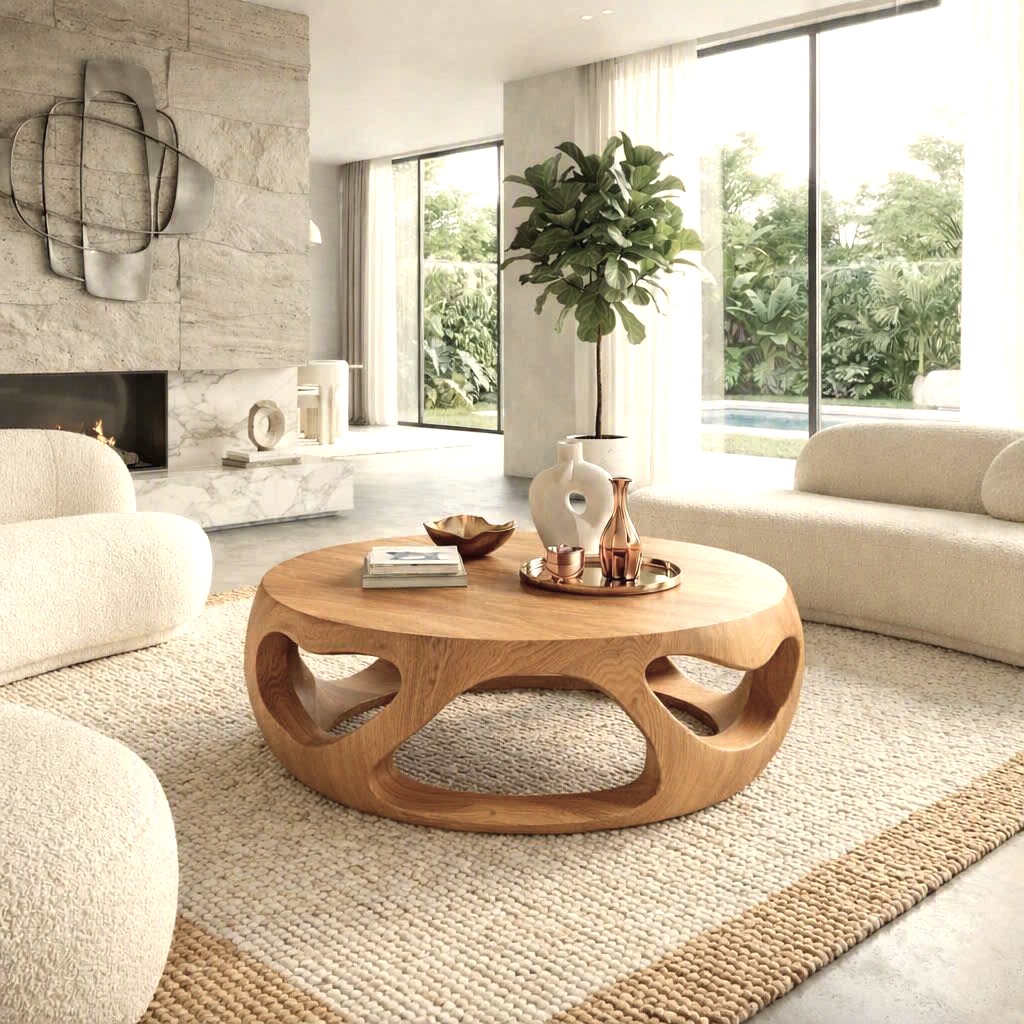 Wholesale Luxali Modern Solid Wood Coffee Table Living Room Handmade Natural Eco-Friendly Durable Decor Unique Design - Image 4