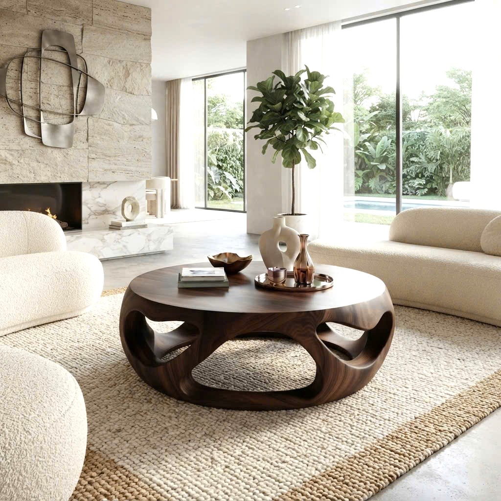 Wholesale Luxali Modern Solid Wood Coffee Table Living Room Handmade Natural Eco-Friendly Durable Decor Unique Design - Image 8