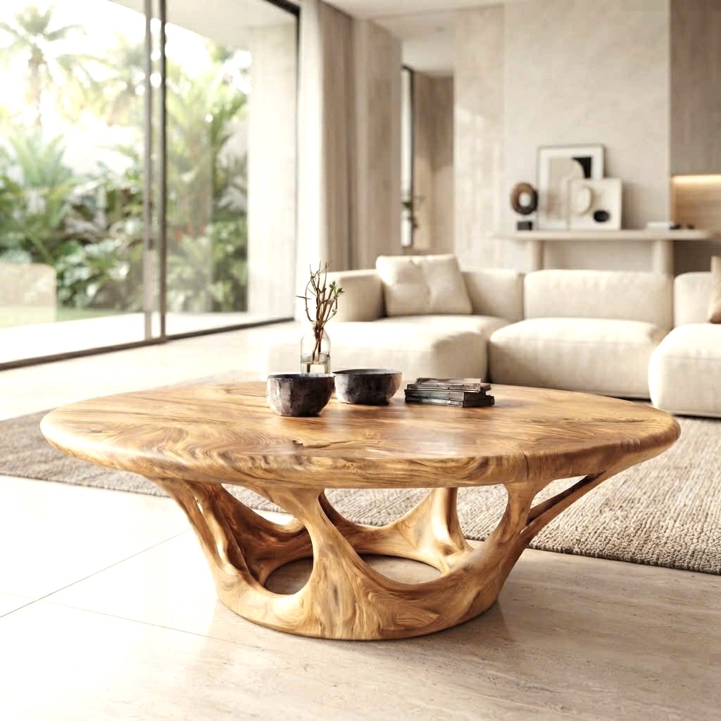 Unique Design Solid Wooden Coffee Table For Living Room Handcraft Wooden Coffee Table Made In Vietnam - Image 6