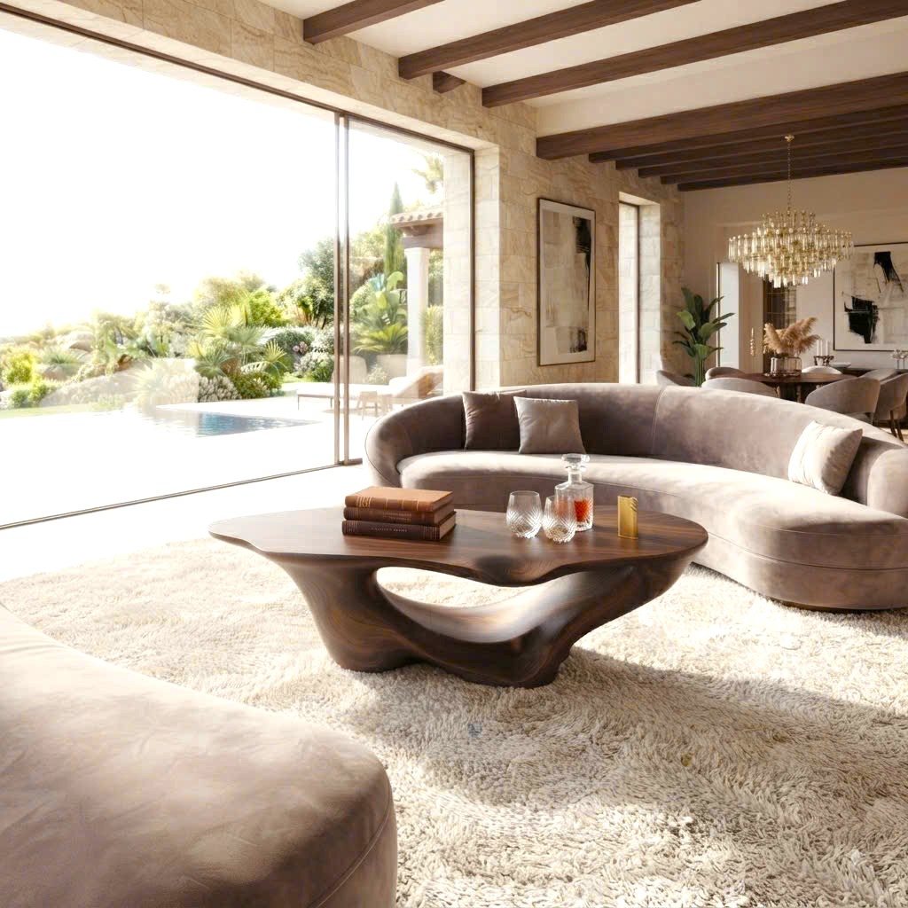 Luxali Modern Solid Wood Coffee Table Living Room Handmade Natural Eco-Friendly Durable Decor Unique Design - Image 6