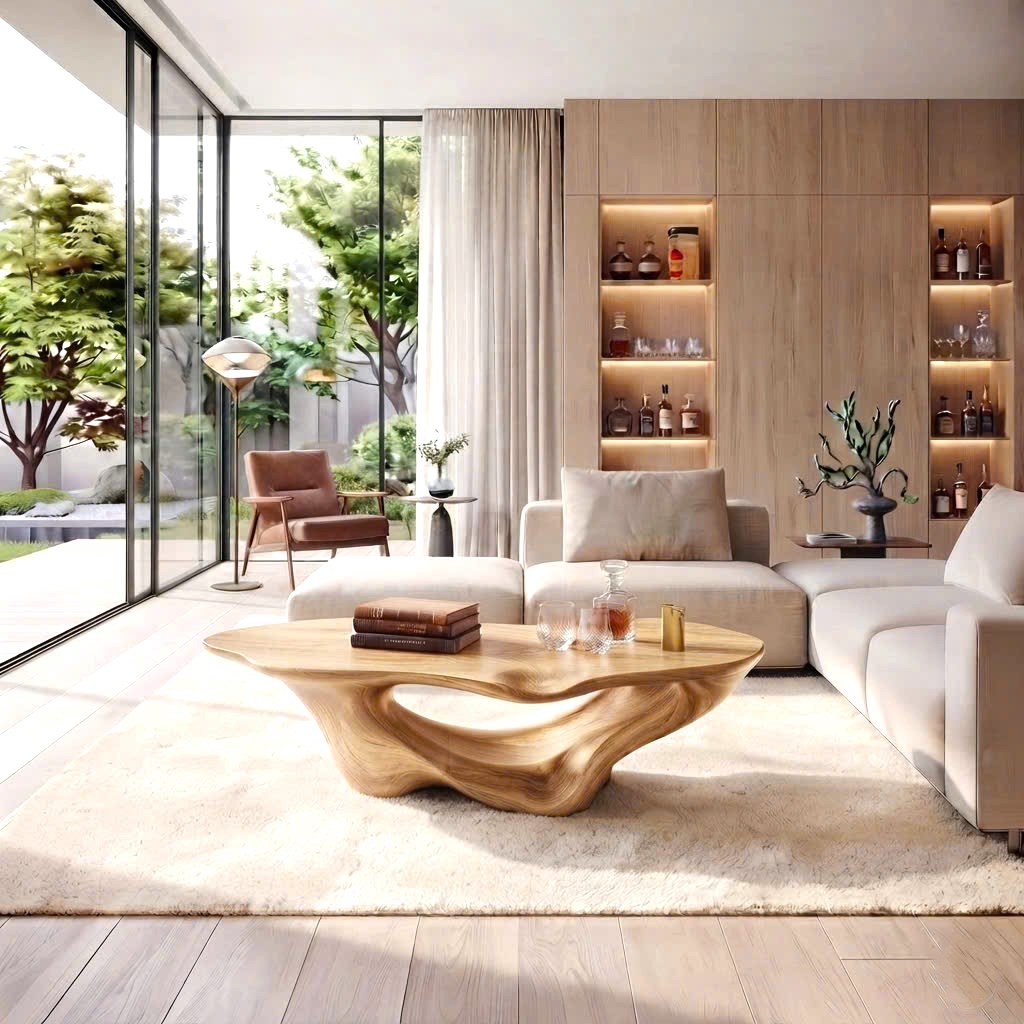 Luxali Modern Solid Wood Coffee Table Living Room Handmade Natural Eco-Friendly Durable Decor Unique Design - Image 5