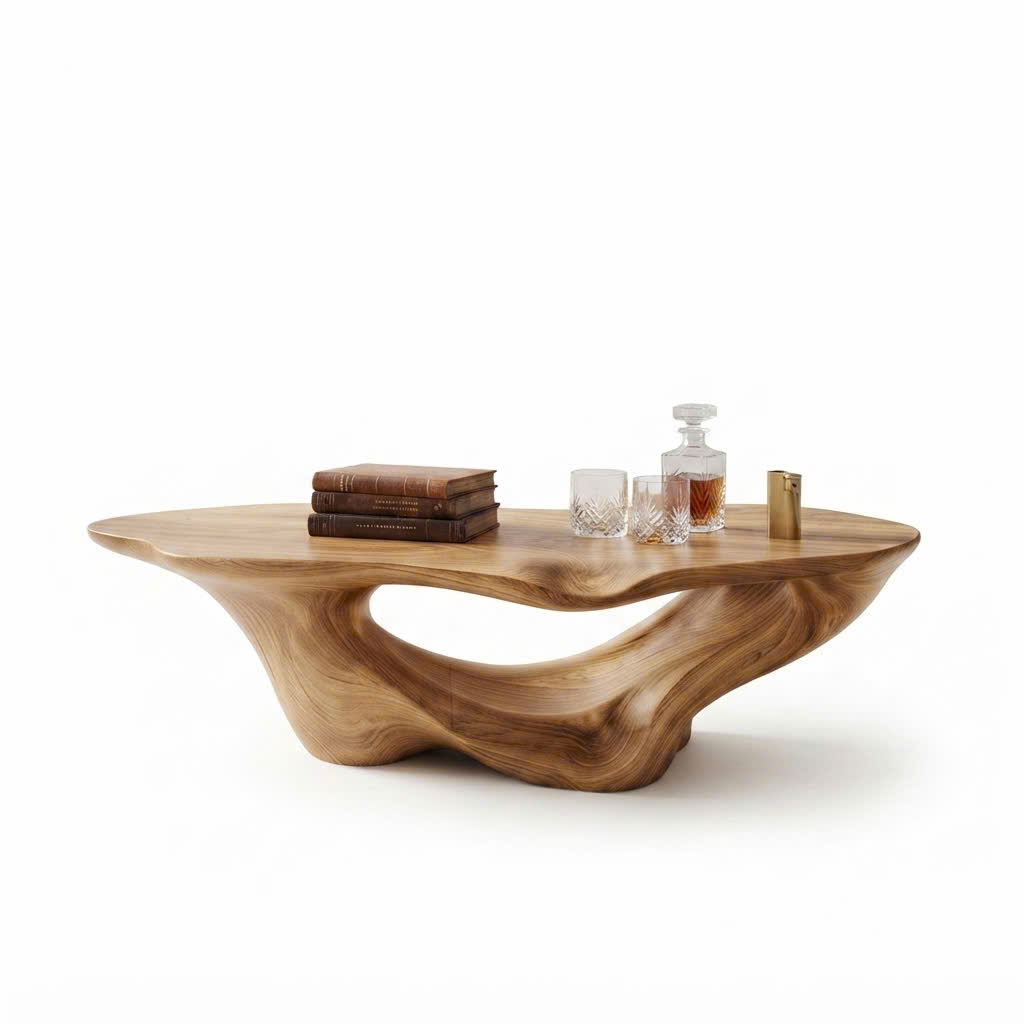 Luxali Modern Solid Wood Coffee Table Living Room Handmade Natural Eco-Friendly Durable Decor Unique Design - Image 10