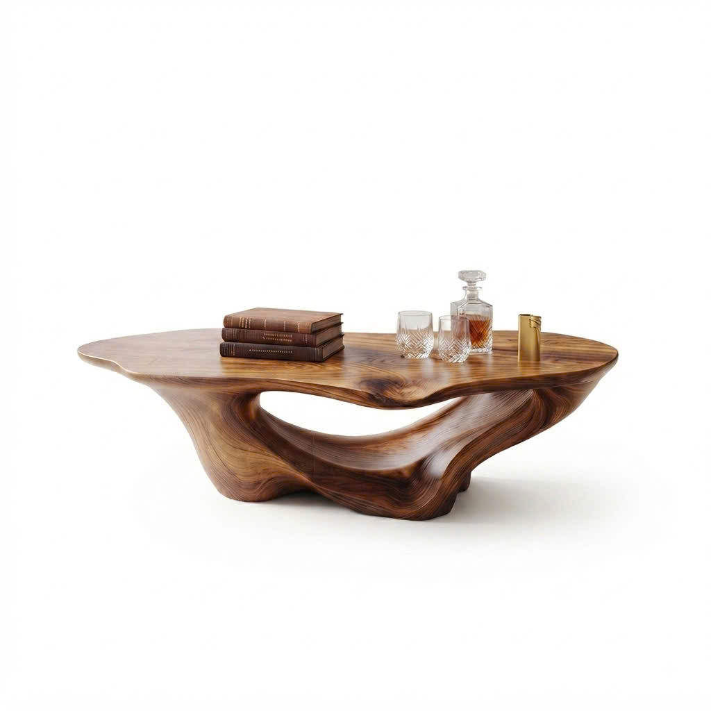 Luxali Modern Solid Wood Coffee Table Living Room Handmade Natural Eco-Friendly Durable Decor Unique Design - Image 11