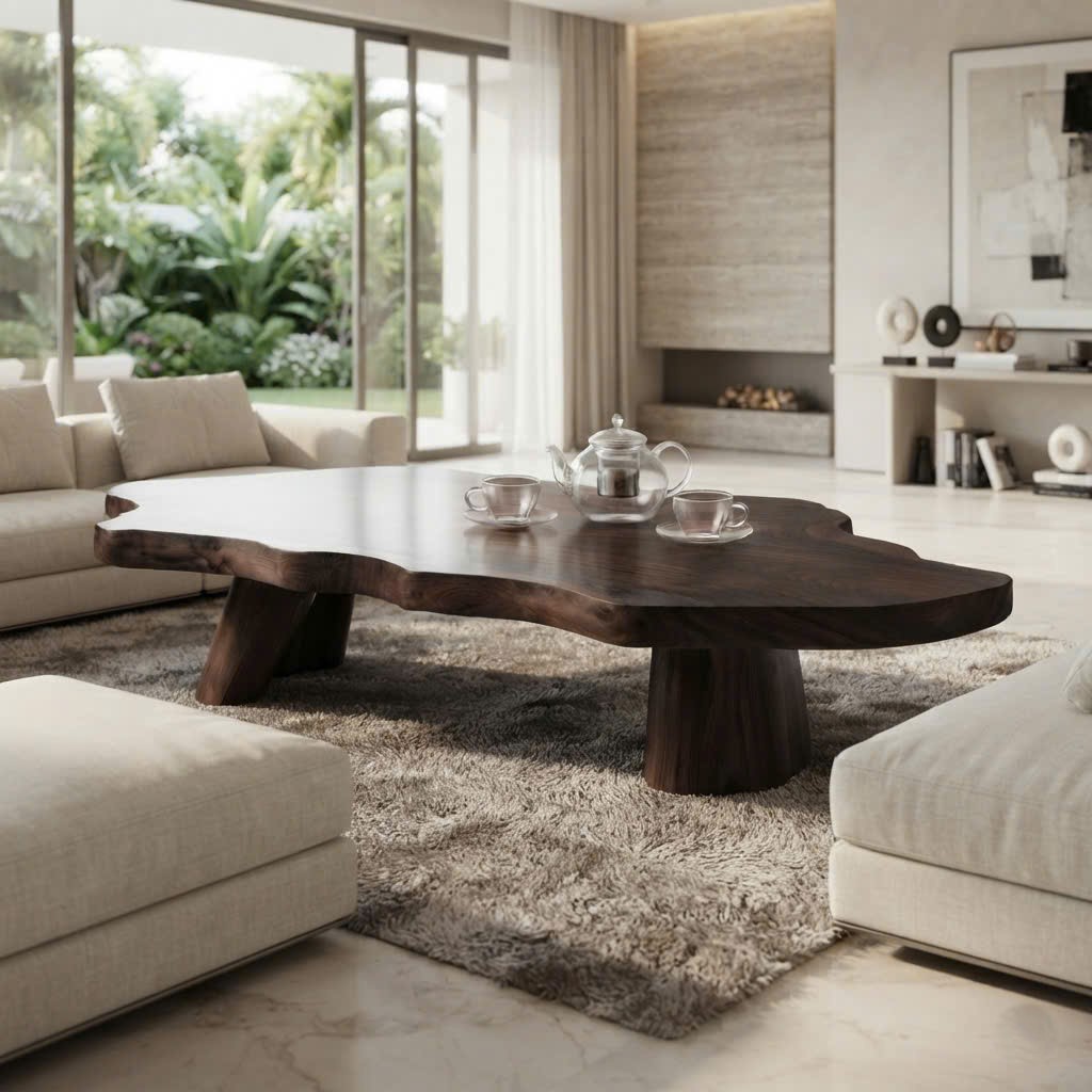 Luxali Wooden Unique Design Solid Wooden Coffee Table For Living Room Handcraft Wooden Coffee Table Made In Vietnam