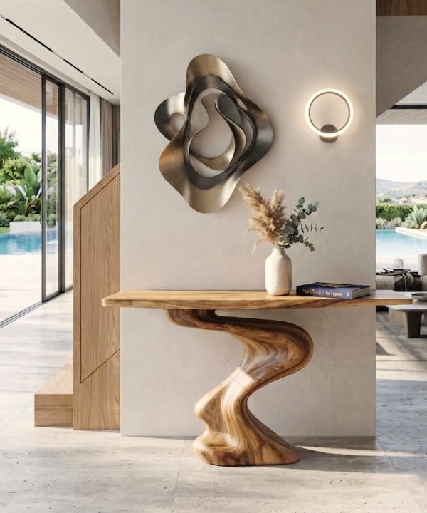 Luxali Wooden Eco-Friendly Apartment Decor Natural Solid Wooden Console Tables With Unique Design wooden furniture Hotel Furniture Designer