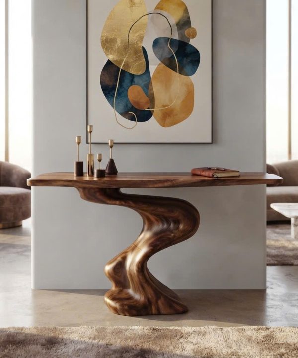 Alternative view of Luxali Wooden Eco-Friendly Apartment Decor Natural Solid Wooden Console Tables With Unique Design wooden furniture Hotel Furniture Designer