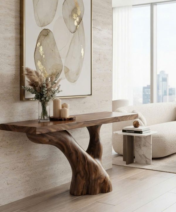 Alternative view of Luxali Wooden Eco-Friendly Apartment Decor Natural Solid Wooden Console Tables With Unique Design wooden furniture Hotel Furniture Designer
