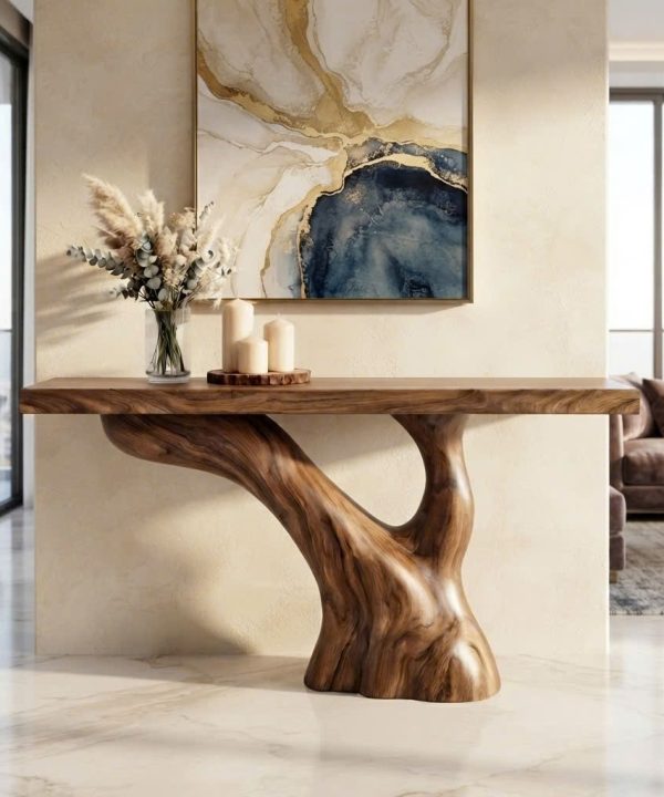 Luxali Wooden Eco-Friendly Apartment Decor Natural Solid Wooden Console Tables With Unique Design wooden furniture Hotel Furniture Designer