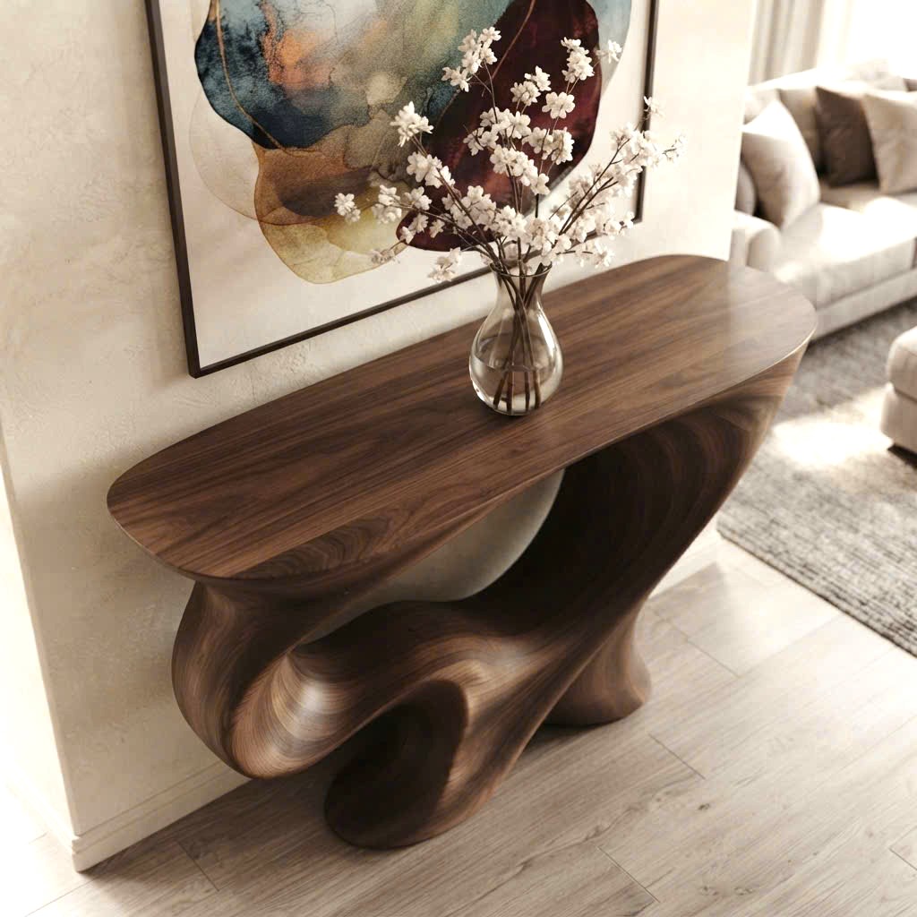 Luxali Handmade Wooden Console Table — a modern farmhouse masterpiece, meticulously handcrafted from solid natural Monkey Pod wood, showcasing refined artistry and designed to elevate any living room. - Image 6