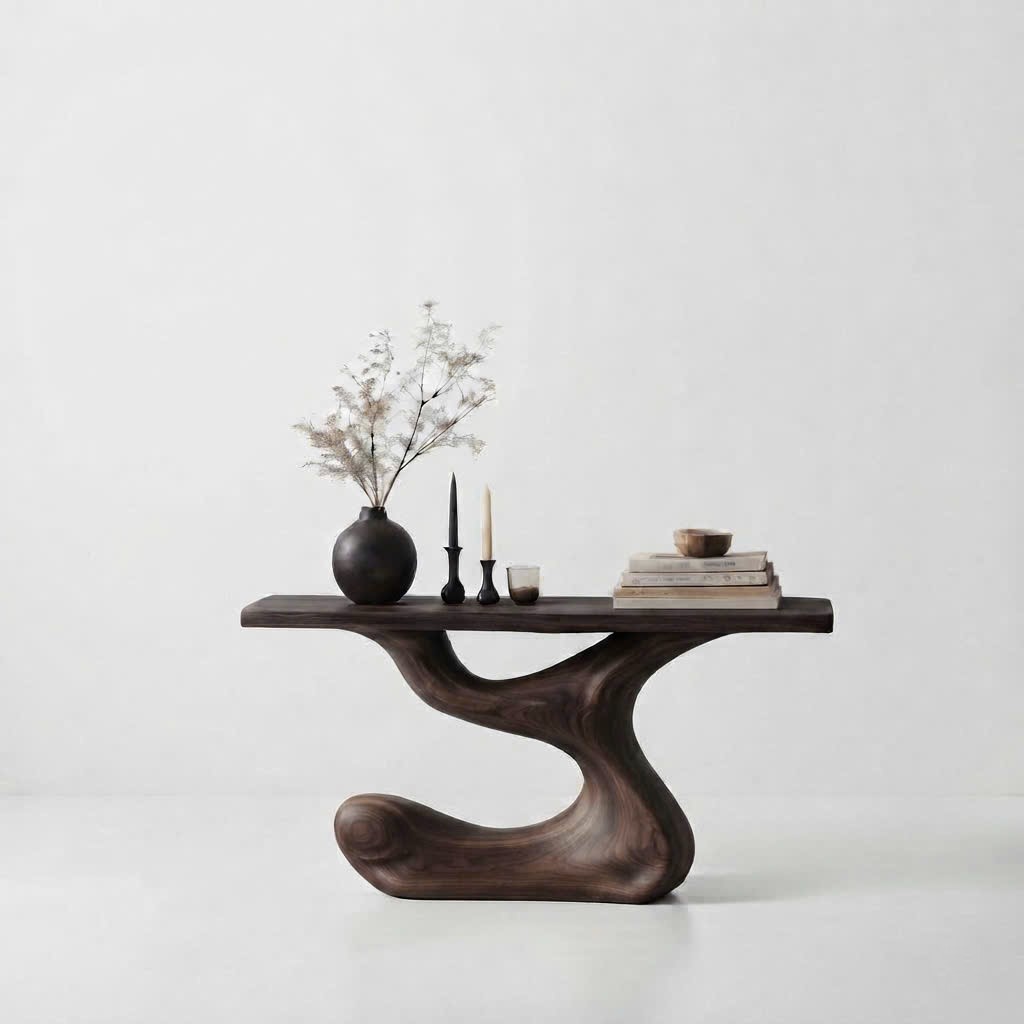 Luxali Handmade Wooden Console Table — a modern farmhouse masterpiece, meticulously handcrafted from solid natural Monkey Pod wood, showcasing refined artistry and designed to elevate any living room - Image 6