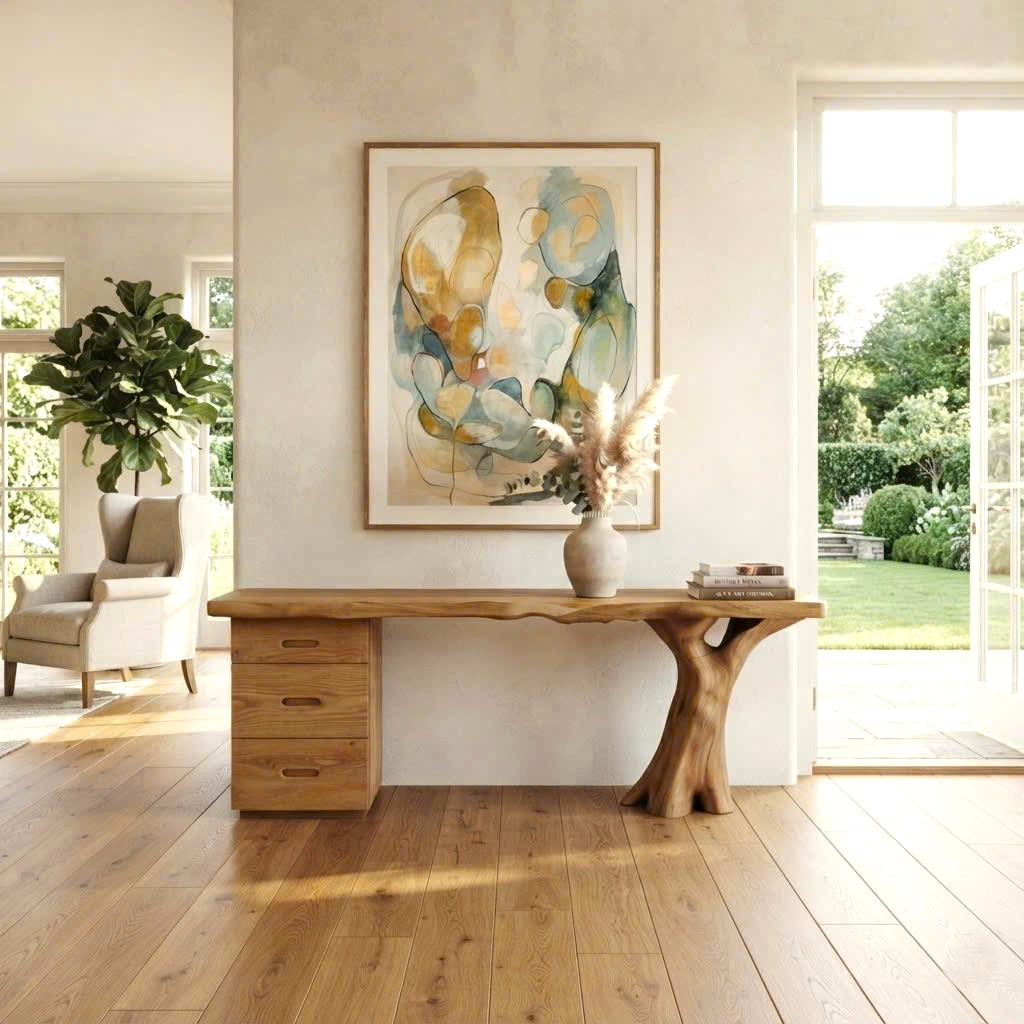 Luxali Wooden Eco-Friendly Apartment Decor Natural Solid Wooden Console Tables With Unique Design wooden furniture Hotel Furniture Designer - Image 4