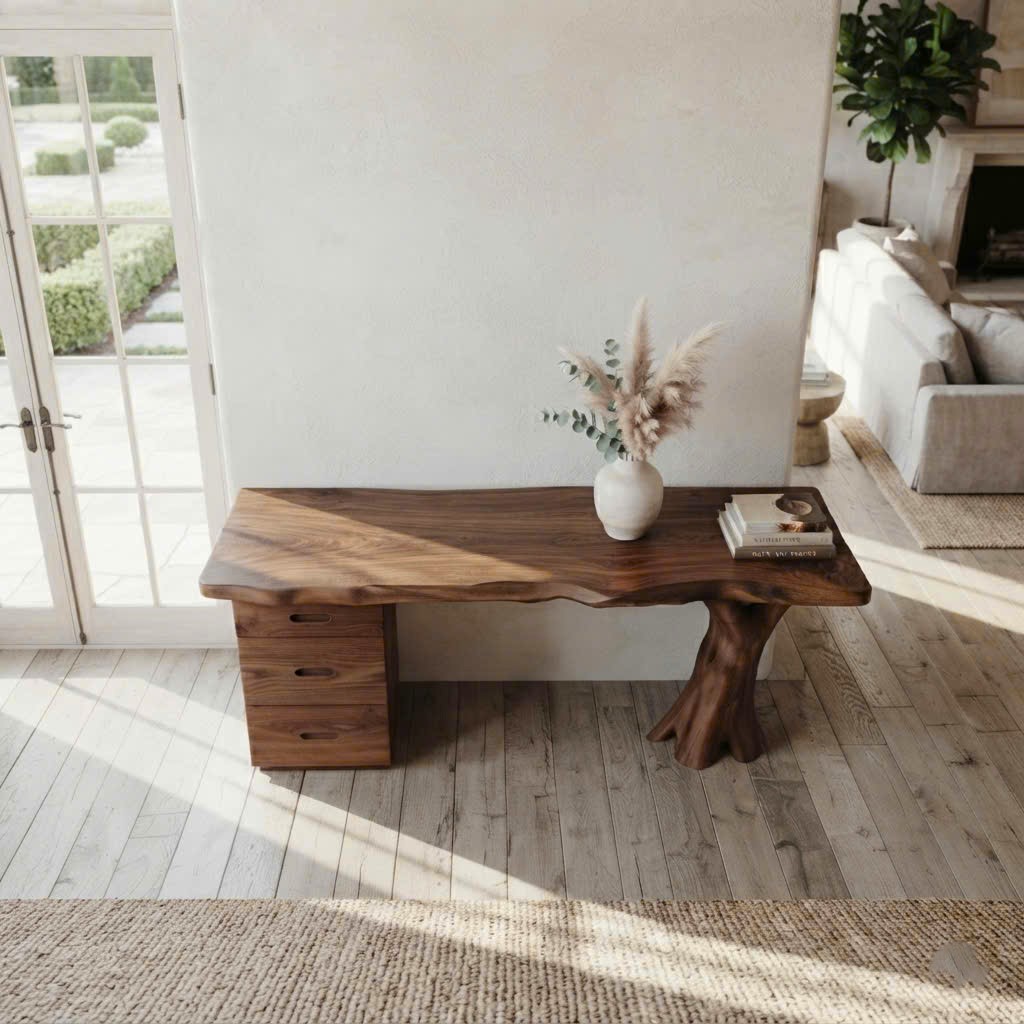 Luxali Wooden Eco-Friendly Apartment Decor Natural Solid Wooden Console Tables With Unique Design wooden furniture Hotel Furniture Designer - Image 8