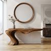 Luxali wooden Modern Solid Wood Console Table| Entryway wooden furniture| Rustic live edge console table With Pedestal Base Handmade Entryway Furniture For Living Room