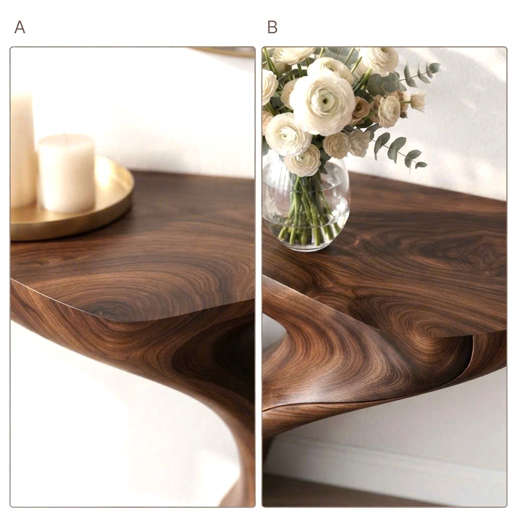 Luxali wooden Modern Solid Wood Console Table| Entryway wooden furniture| Rustic live edge console table With Pedestal Base Handmade Entryway Furniture For Living Room - Image 7