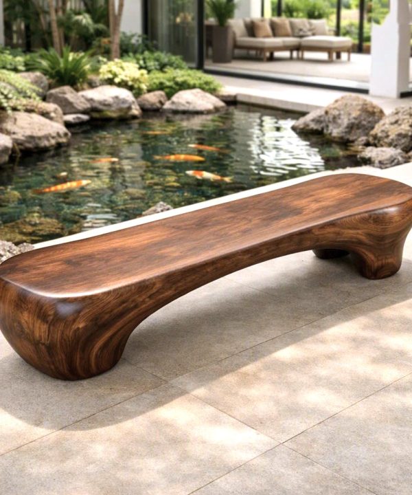 Modern Sculptural Bench| Modern Curved Bench – Sculptural Furniture With Curved Design For Living Room
