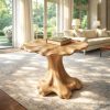 Rustic Solid Wood End Table For Living Room Stylish Wall Display