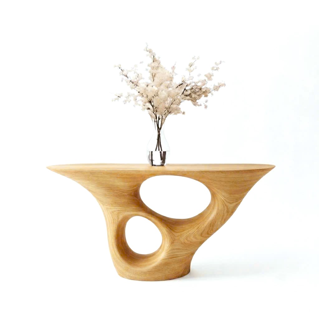 Luxali Handmade Wooden Console Table — a modern farmhouse masterpiece, meticulously handcrafted from solid natural Monkey Pod wood, showcasing refined artistry and designed to elevate any living room. - Image 9