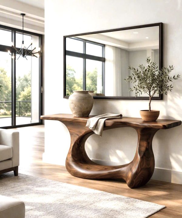 Alternative view of Eco-Friendly Apartment Decor Natural Solid Wooden Console Tables With Unique Design wooden furniture Hotel Furniture Designer