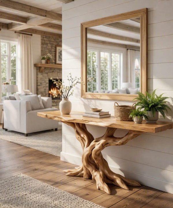 Rustic Live Edge Console Table Entryway Design Rustic Live Edge Console Table Entryway Design Handcrafted Accent Table Furniture