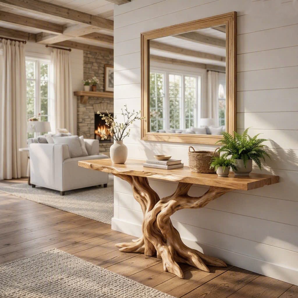 Rustic Live Edge Console Table Entryway Design Rustic Live Edge Console Table Entryway Design Handcrafted Accent Table Furniture