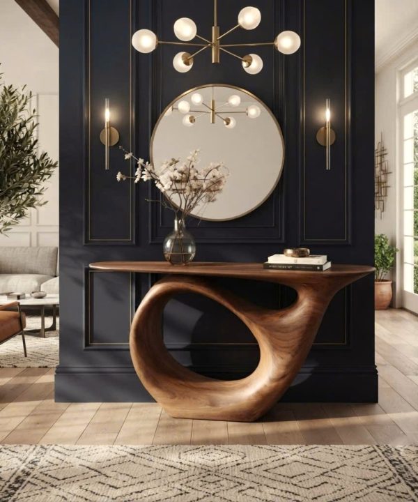 Alternative view of Eco-Friendly Apartment Decor Natural Solid Wooden Console Tables With Unique Design wooden furniture Hotel Furniture Designer