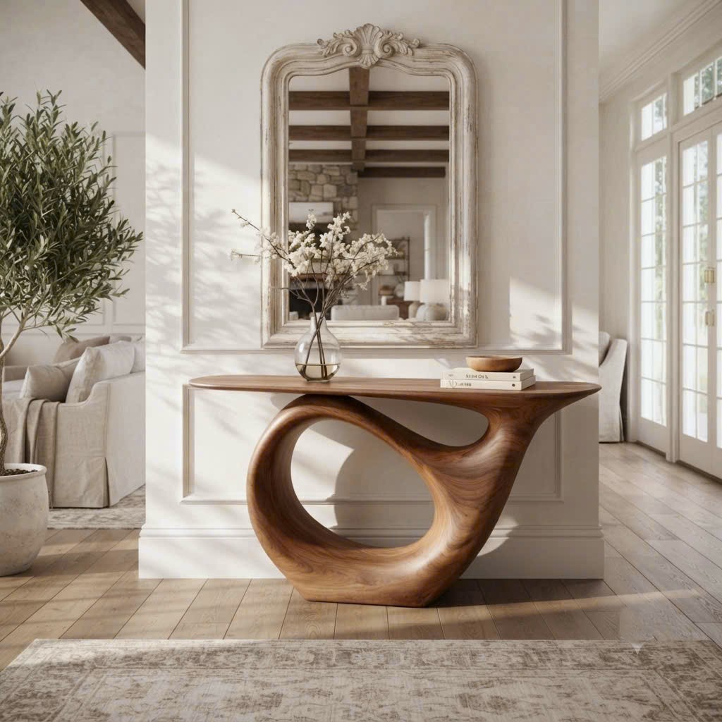 Eco-Friendly Apartment Decor Natural Solid Wooden Console Tables With Unique Design wooden furniture Hotel Furniture Designer - Image 3