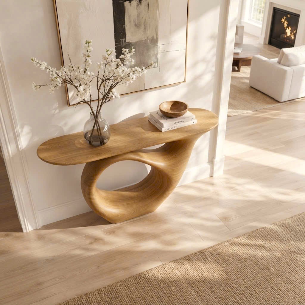 Eco-Friendly Apartment Decor Natural Solid Wooden Console Tables With Unique Design wooden furniture Hotel Furniture Designer - Image 5