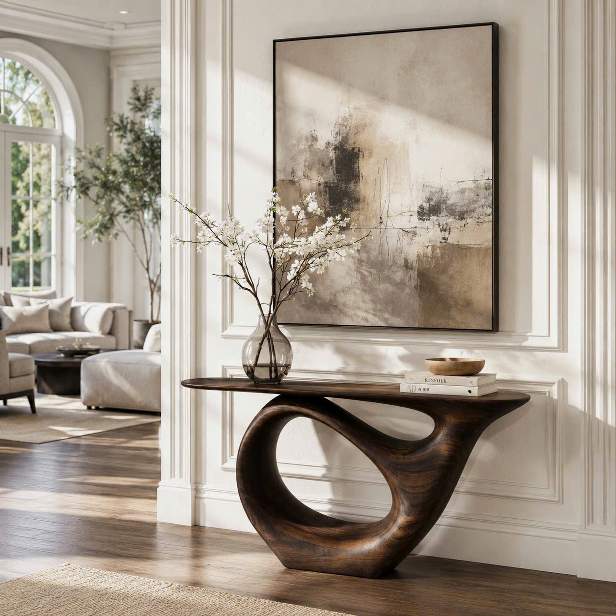 Eco-Friendly Apartment Decor Natural Solid Wooden Console Tables With Unique Design wooden furniture Hotel Furniture Designer - Image 6