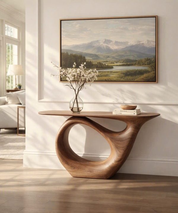 Eco-Friendly Apartment Decor Natural Solid Wooden Console Tables With Unique Design wooden furniture Hotel Furniture Designer
